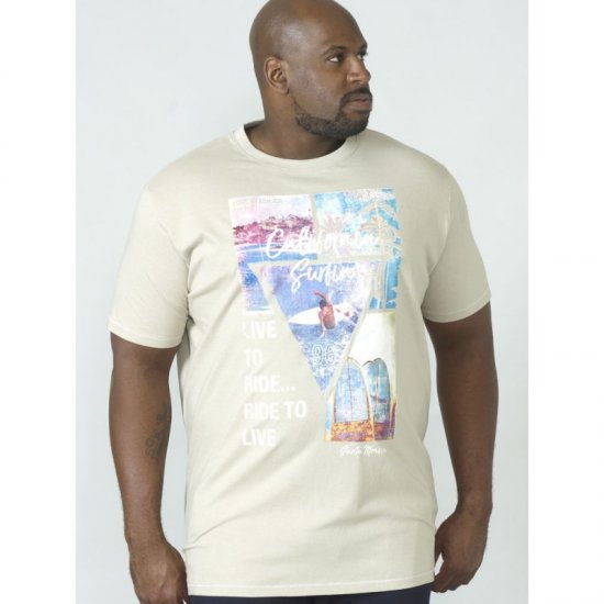 D555 Gordon T-shirt Pale Khaki - T-shirts - T-shirts Homme Grande Taille