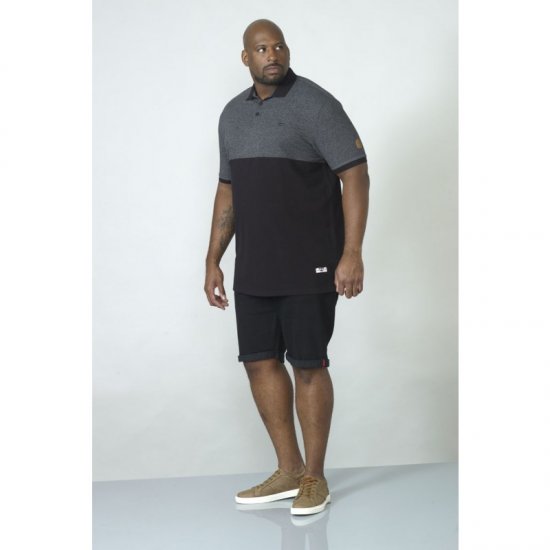 D555 Stefhen Polo Black - Polos - Polos homme grande taille