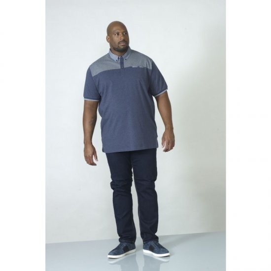 D555 Brent Polo Denim Blue - Polos - Polos homme grande taille