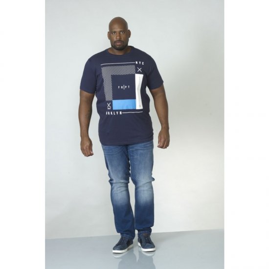 D555 Kenton T-shirt Navy - T-shirts - T-shirts Homme Grande Taille