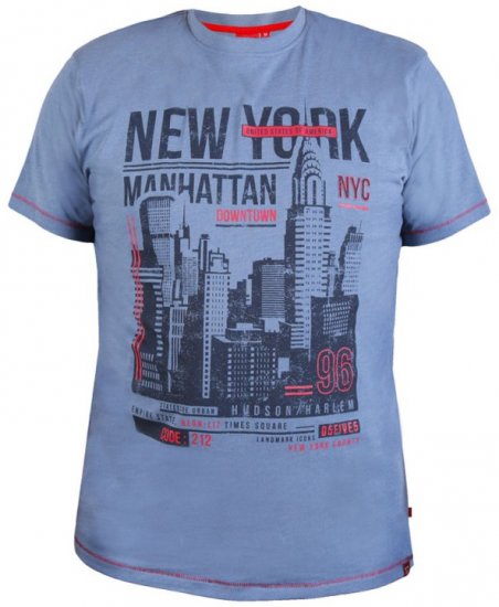 D555 Delta T-shirt Denim Blue - T-shirts - T-shirts Homme Grande Taille