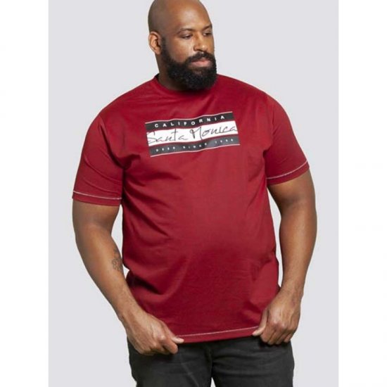 D555 Tempa T-shirt Red - T-shirts - T-shirts Homme Grande Taille