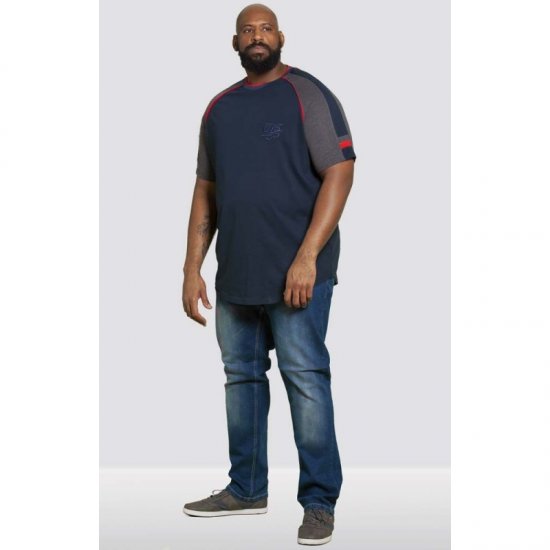 D555 Brendon T-shirt Navy - T-shirts - T-shirts Homme Grande Taille