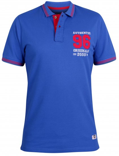 D555 Bartley Pique Polo Shirt Blue - Polos - Polos homme grande taille
