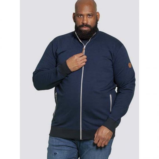 D555 Buxton Full Zip Sweatshirt Navy - Sweatshirts & hoodies - Sweatshirts/Hoodies grande taille homme