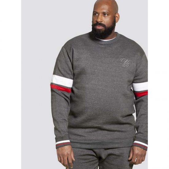 D555 Terrence Sweatshirt Charcoal - Sweatshirts & hoodies - Sweatshirts/Hoodies grande taille homme