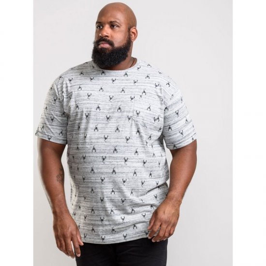 D555 Dario T-shirt Grey - T-shirts - T-shirts Homme Grande Taille