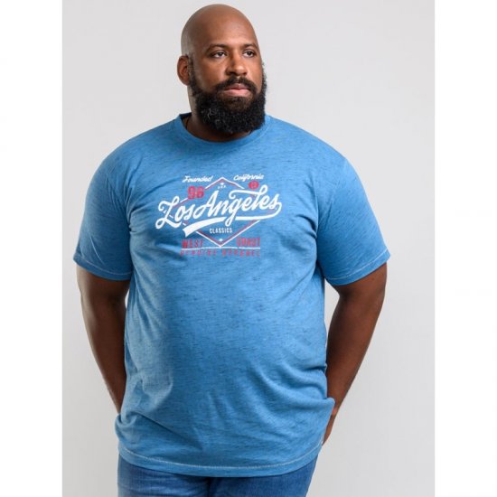 D555 Shelton T-shirt Blue - T-shirts - T-shirts Homme Grande Taille