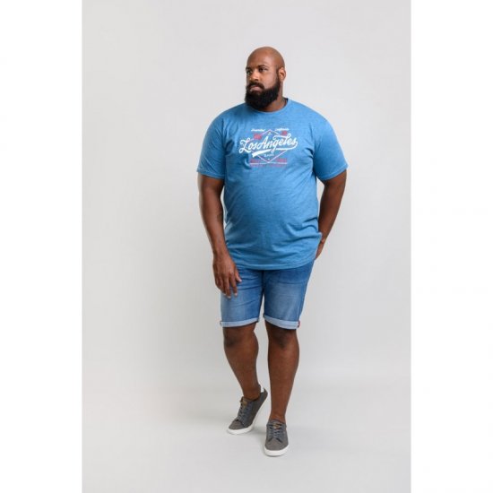 D555 Shelton T-shirt Blue - T-shirts - T-shirts Homme Grande Taille