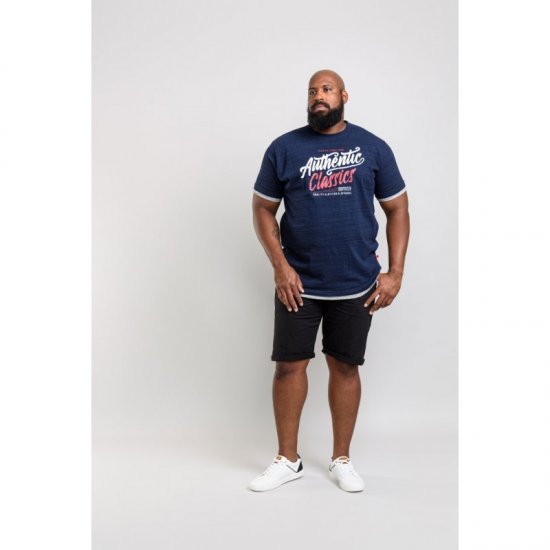 D555 Finn T-shirt Navy - T-shirts - T-shirts Homme Grande Taille