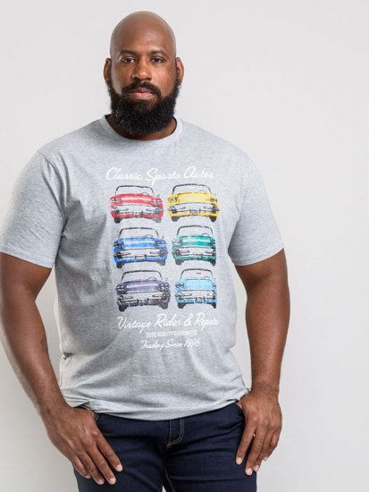 D555 Jenson T-shirt Grey - T-shirts - T-shirts Homme Grande Taille