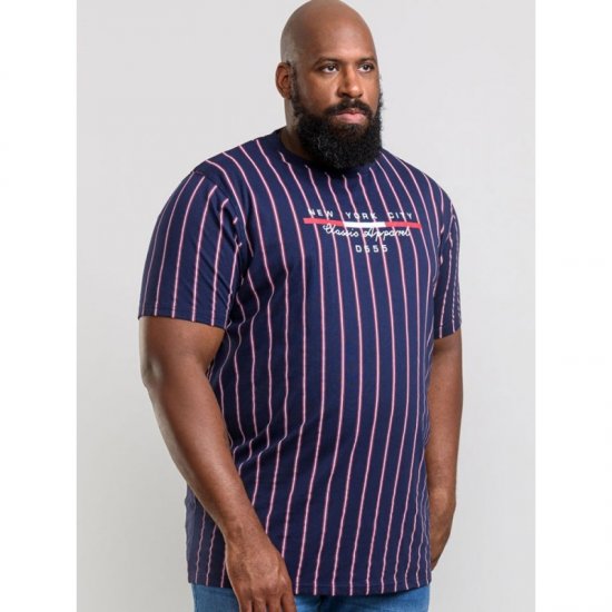 D555 Davis T-shirt Navy - T-shirts - T-shirts Homme Grande Taille