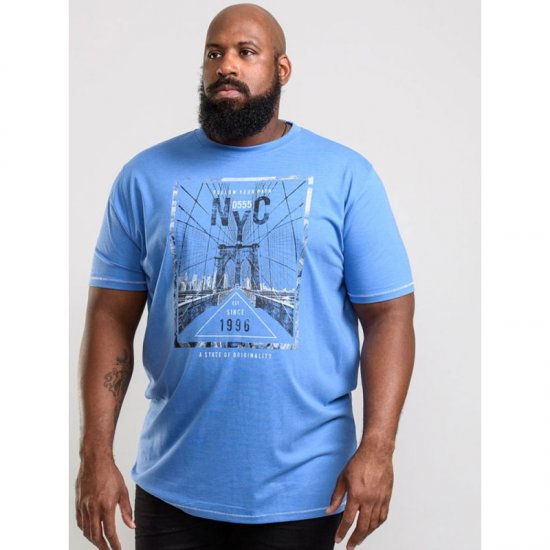 D555 Monty T-shirt Blue - T-shirts - T-shirts Homme Grande Taille