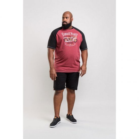 D555 Evans T-shirt Burgundy - T-shirts - T-shirts Homme Grande Taille