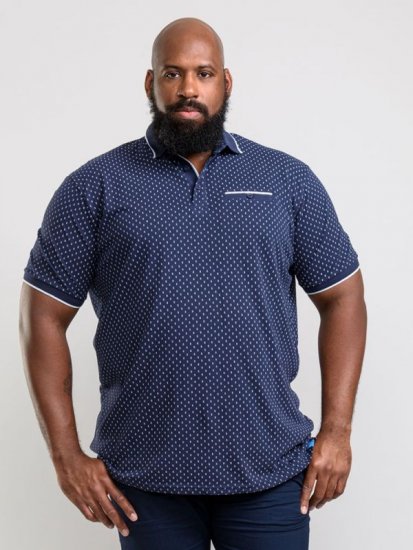 D555 Rogers Printed Polo Navy - Polos - Polos homme grande taille