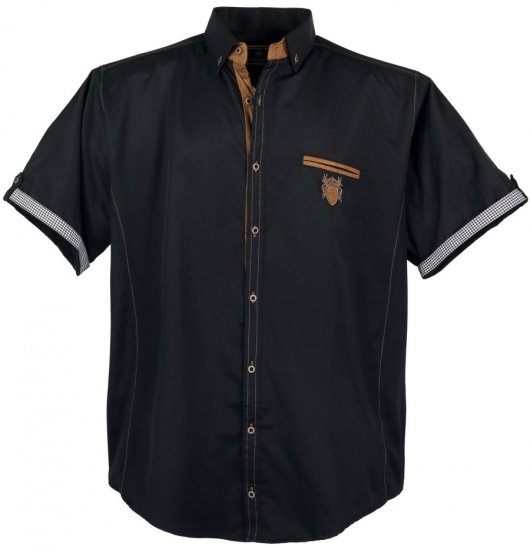 Lavecchia 1128 Short sleeve Shirt Black - Chemises - Chemises Grandes Tailles Hommes