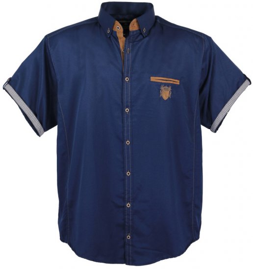 Lavecchia 1128 Short sleeve Shirt Navy - Chemises - Chemises Grandes Tailles Hommes