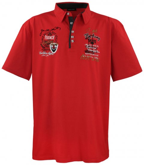Lavecchia 3101 Printed Jersey Poloshirt Red - Polos - Polos homme grande taille