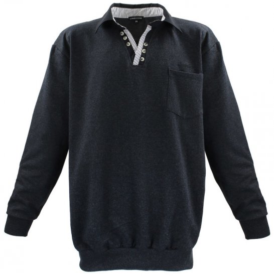 Lavecchia 602 Collar Sweatshirt Charcoal - Sweatshirts & hoodies - Sweatshirts/Hoodies grande taille homme