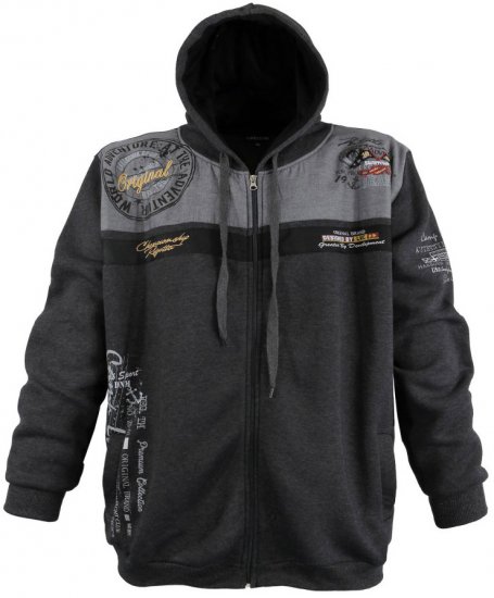 Lavecchia 2022 Printed Zipper Hoodie Charcoal - Sweatshirts & hoodies - Sweatshirts/Hoodies grande taille homme