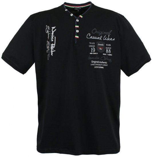 Lavecchia 2042 Printed T-shirt Black - T-shirts - T-shirts Homme Grande Taille