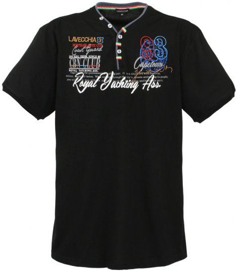 Lavecchia 608 Printed T-shirt Black - T-shirts - T-shirts Homme Grande Taille