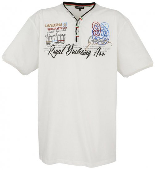 Lavecchia 608 Printed T-shirt Cream White - T-shirts - T-shirts Homme Grande Taille