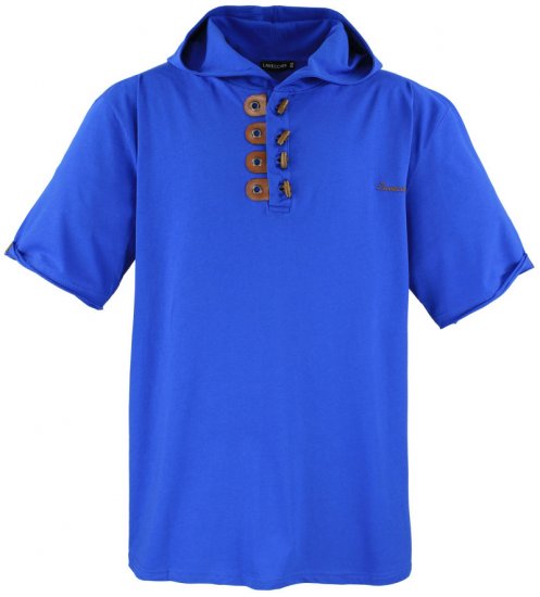 Lavecchia 609 T-shirt with Hoodie Royal Blue - T-shirts - T-shirts Homme Grande Taille
