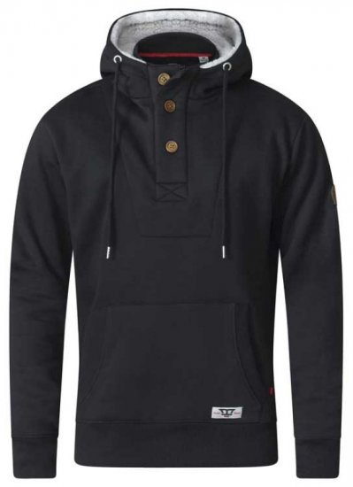 D555 Lorenzo Half zip Hoodie Black - Sweatshirts & hoodies - Sweatshirts/Hoodies grande taille homme