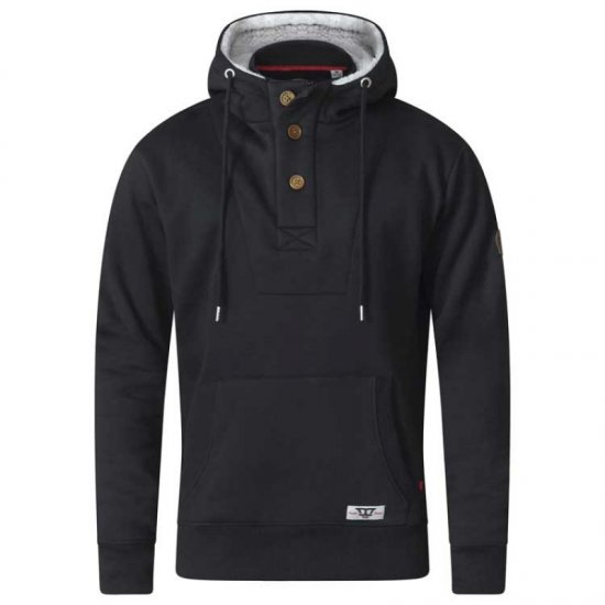 D555 Lorenzo Half zip Hoodie Black - Sweatshirts & hoodies - Sweatshirts/Hoodies grande taille homme