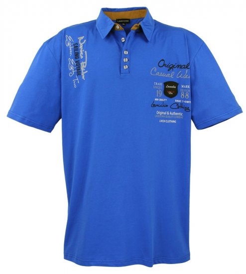 Lavecchia 610 T-shirt à col Bleu roi - Polos - Polos homme grande taille