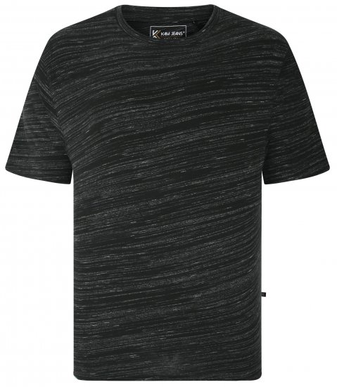 Kam Jeans 5738 Injected Marl Crew Neck T-Shirt Black - T-shirts - T-shirts Homme Grande Taille