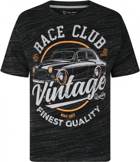 Kam Jeans 5740 Race Club Injected Marl Tee Black - T-shirts - T-shirts Homme Grande Taille