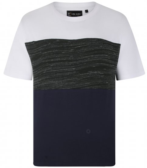 Kam Jeans 5739 Contrast Panel Cut & Saw T-Shirt Charcoal - T-shirts - T-shirts Homme Grande Taille
