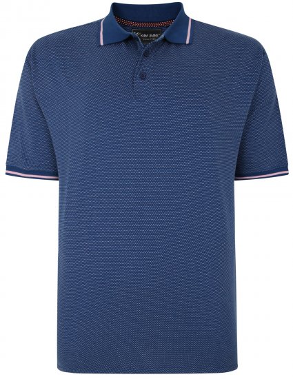 Kam Jeans 5486 Dobby Print Jersey Polo Moonlight - Polos - Polos homme grande taille