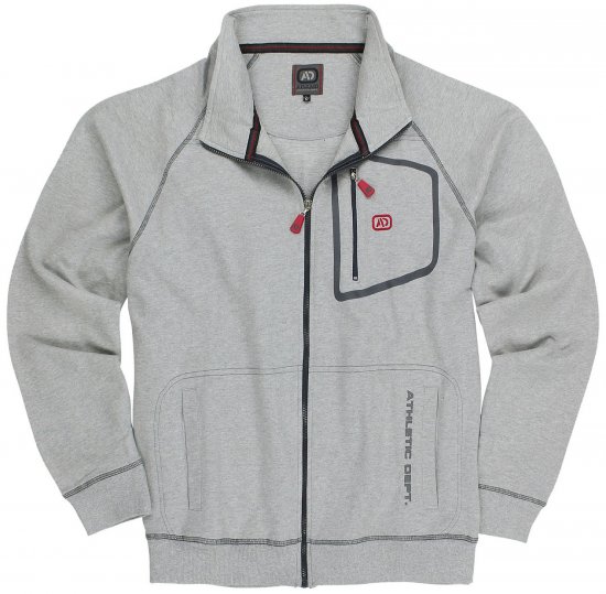 Adamo Manuel Sweatshirt with Zipper Grey - Sweatshirts & hoodies - Sweatshirts/Hoodies grande taille homme