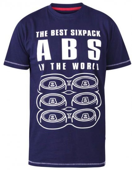 D555 Marco Best Sixpack Abs Crew Neck Printed T-Shirt Navy - T-shirts - T-shirts Homme Grande Taille