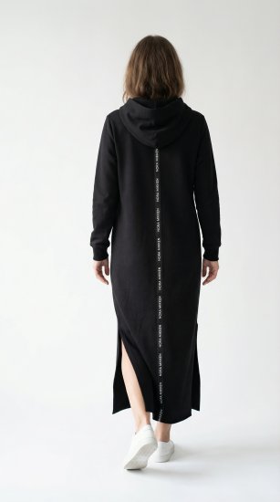 Nora Mikken MARI Maxi Hoodie Dress Black - Sweatshirts & hoodies - 