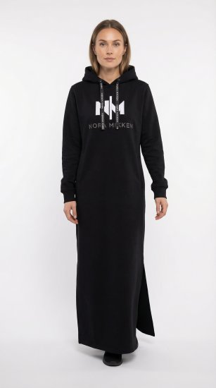 Nora Mikken MARI Maxi Hoodie Dress Black - Sweatshirts & hoodies - 
