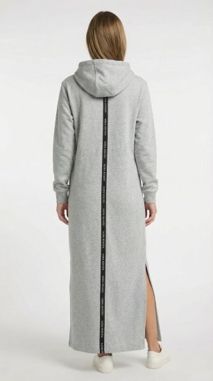 Nora Mikken MARI Maxi Hoodie Dress Grey - Sweatshirts & hoodies - 