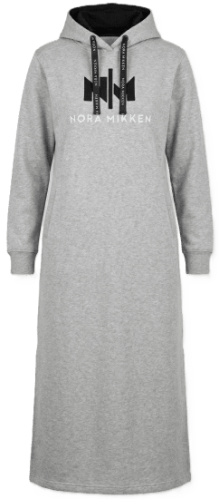 Nora Mikken MARI Maxi Hoodie Dress Grey - Sweatshirts & hoodies - 