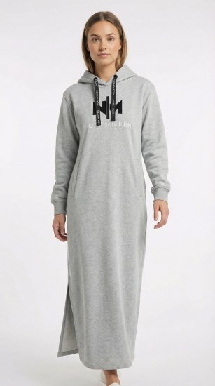 Nora Mikken MARI Maxi Hoodie Dress Grey - Sweatshirts & hoodies - 