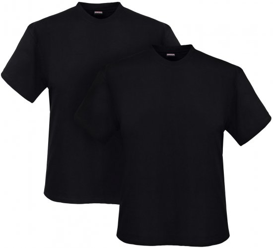 Adamo Marlon Comfort fit 2-pack T-shirt Black - T-shirts - T-shirts Homme Grande Taille