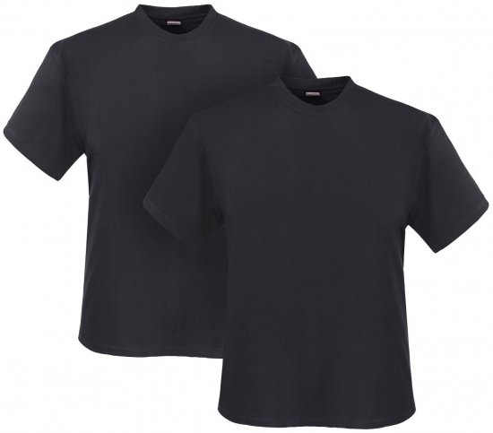 Adamo Marlon Comfort fit 2-pack T-shirt Charcoal - T-shirts - T-shirts Homme Grande Taille