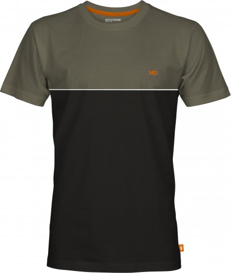 Motley Denim Athens Two-Toned T-Shirt Black/Dark Khaki - T-shirts - T-shirts Homme Grande Taille