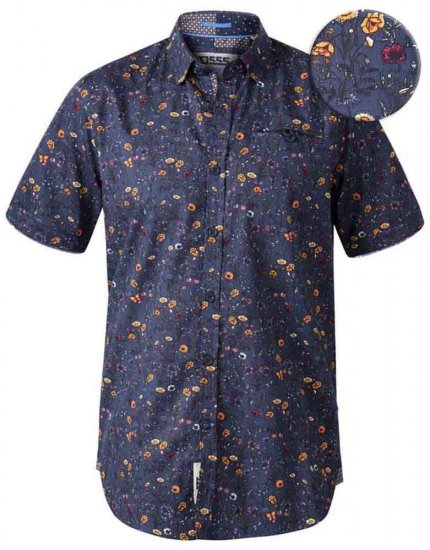 D555 Medway Floral Ao Print Short Sleeve Shirt - Chemises - Chemises Grandes Tailles Hommes