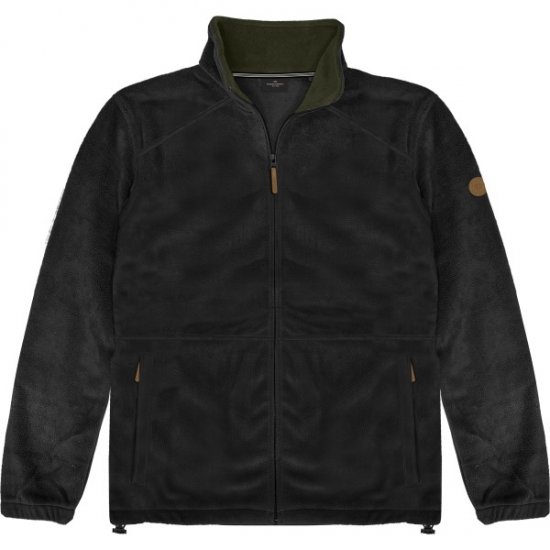 Double Outfitters MFT-7088 Fleece Full-Zip Jacket Black - Vestes - Vestes Homme Grandes Tailles