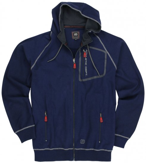 Adamo Michael Hoodie with Zipper Navy - Sweatshirts & hoodies - Sweatshirts/Hoodies grande taille homme
