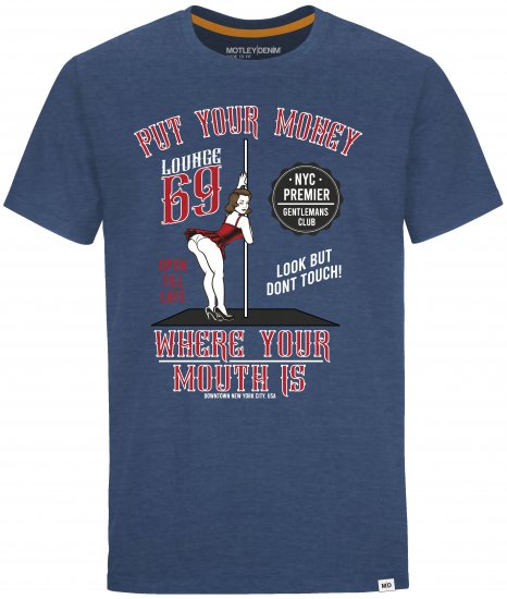 Motley Denim T-shirt Midtown Dark Indigo - T-shirts - T-shirts Homme Grande Taille