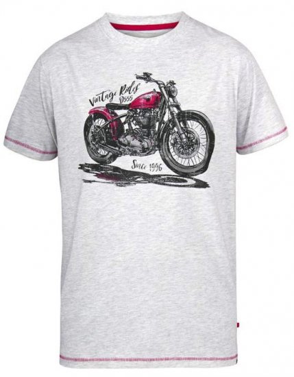 D555 Miles Vintage Rides Motorbike Crew Neck Printed T-Shirt - T-shirts - T-shirts Homme Grande Taille